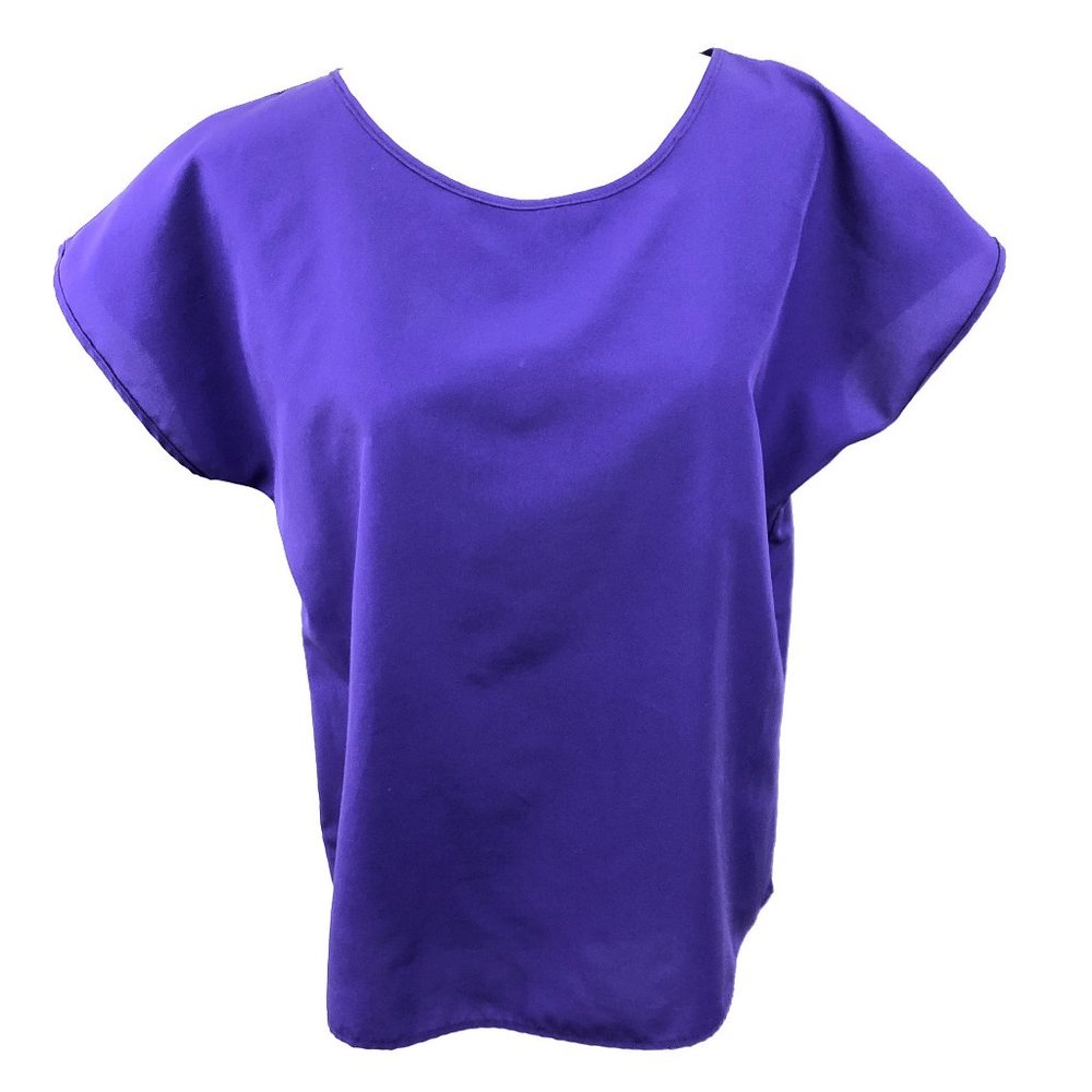 Orare Vintage Purple Short Sleeve Blouse
